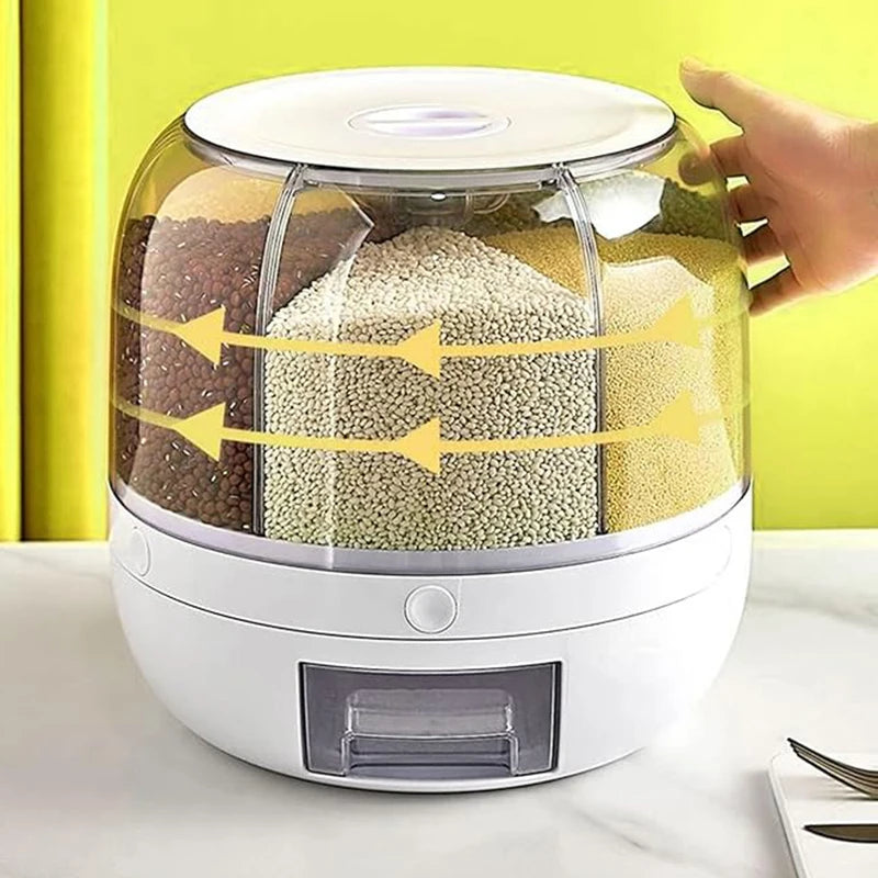 360° Rotating 6-Grid Grain Dispenser