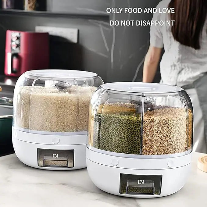360° Rotating 6-Grid Grain Dispenser