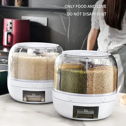 360° Rotating 6-Grid Grain Dispenser