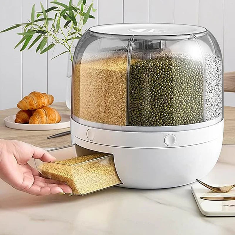 360° Rotating 6-Grid Grain Dispenser
