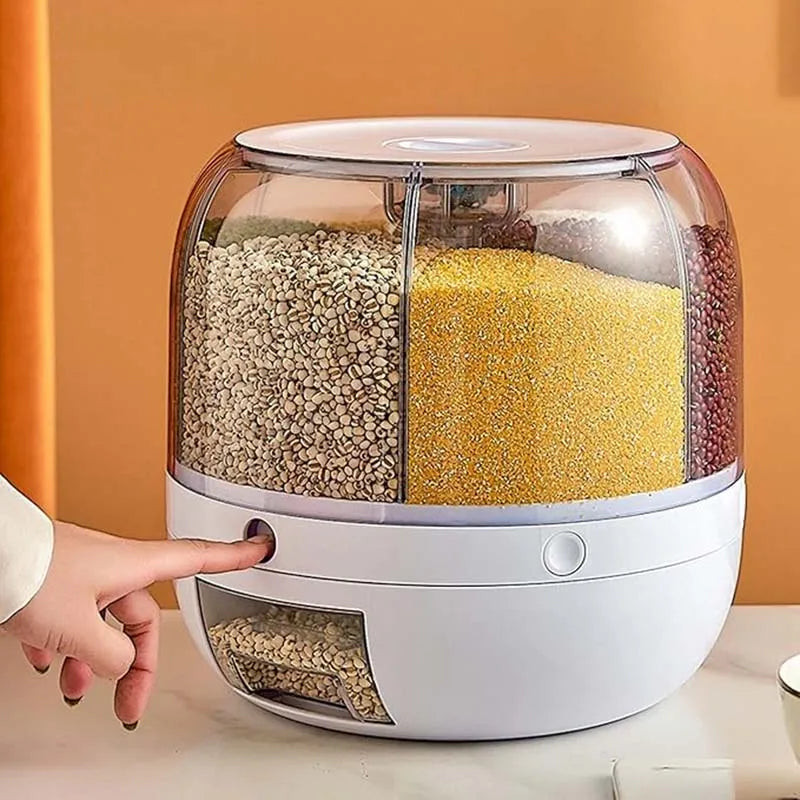 360° Rotating 6-Grid Grain Dispenser