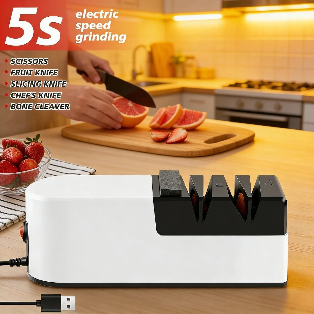 4-Slot USB Electric Knife Sharpener
