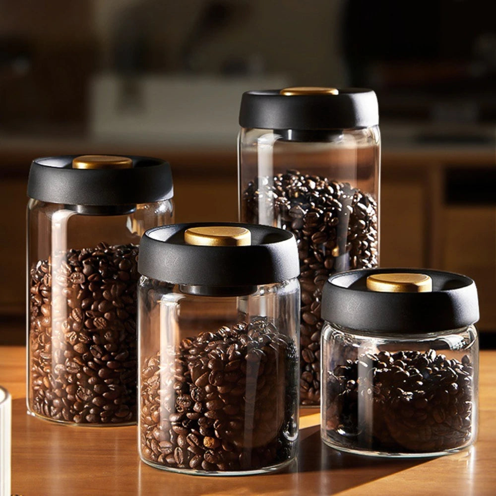 Transparent Glass Food Storage Jars