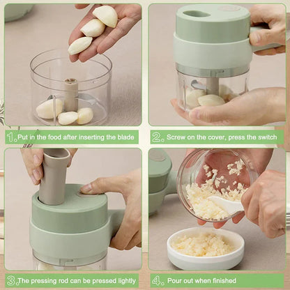 Electric Handheld 4 in 1 Vegetable Cutter