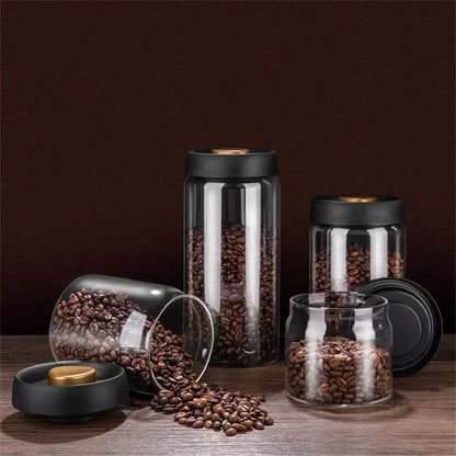 Transparent Glass Food Storage Jars