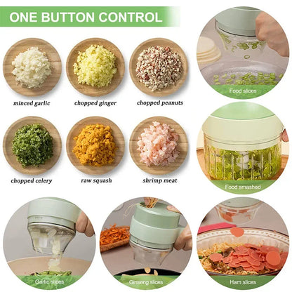 Electric Handheld 4 in 1 Vegetable Cutter