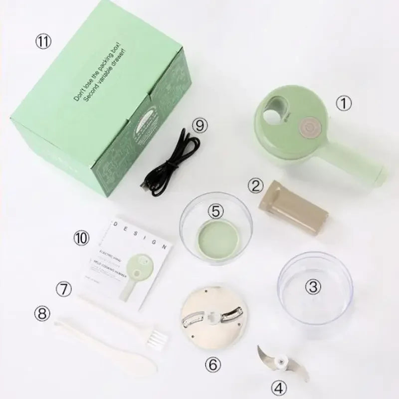 Electric Handheld 4 in 1 Vegetable Cutter
