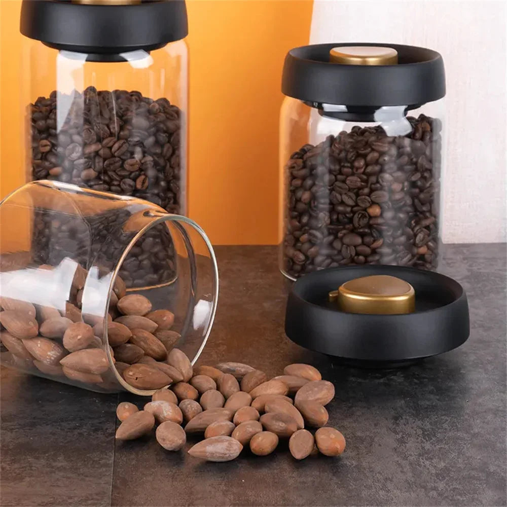 Transparent Glass Food Storage Jars