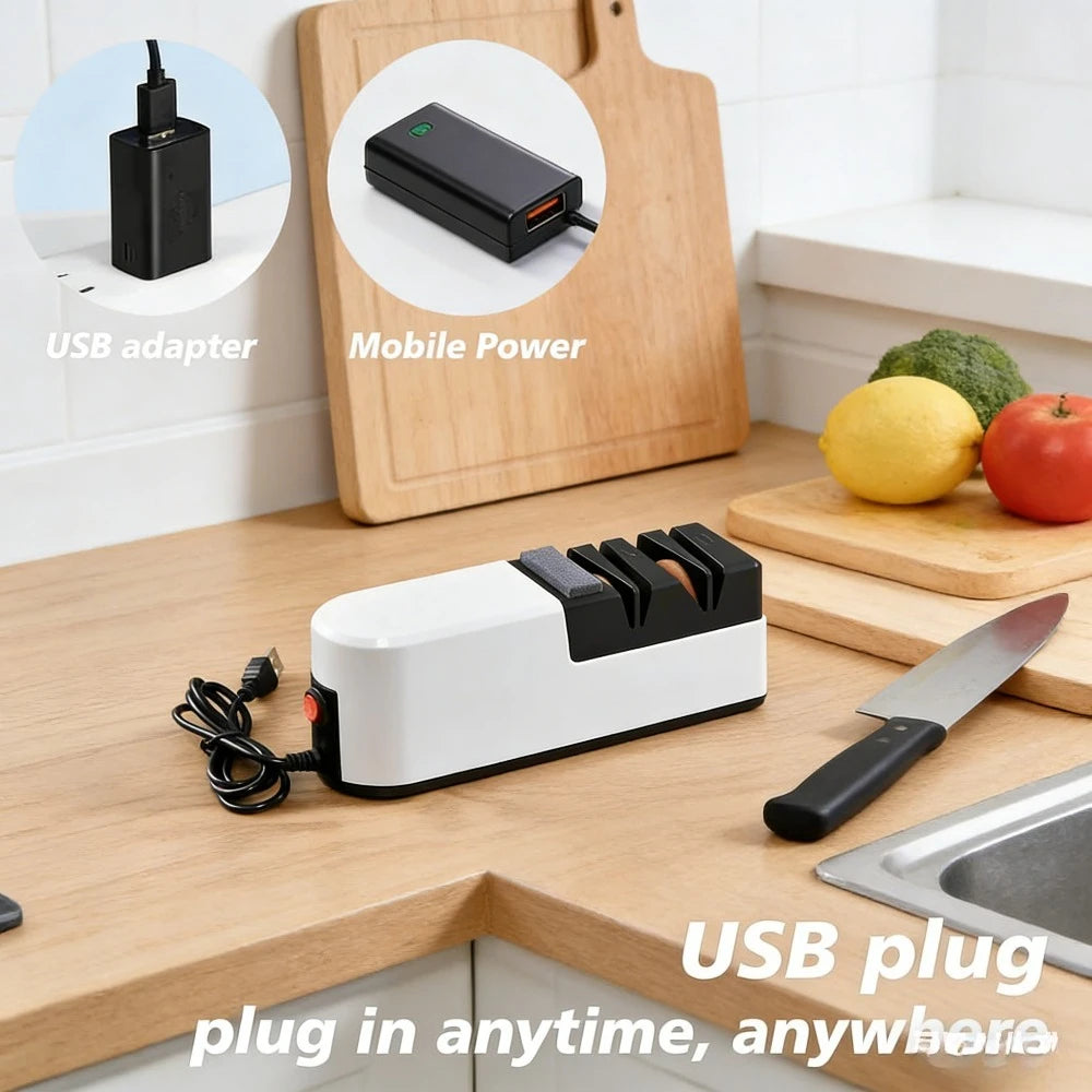 4-Slot USB Electric Knife Sharpener