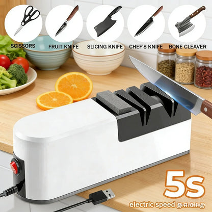 4-Slot USB Electric Knife Sharpener