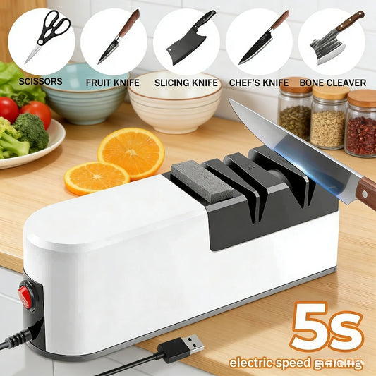 4-Slot USB Electric Knife Sharpener